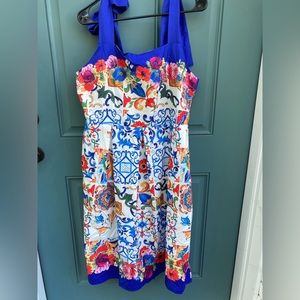 COPY - Dalia MacPhee sleeveless floral dress size Large